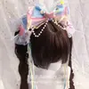 Diadema Original Japonesa Lolita Dulce Linda Rosa y Azul con Lazo KC Accesorio para el Cabello Pasador