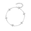 Collar con colgante de cruz de trébol de cuatro hojas serie s999 plata pura circón para mujer, cadena de clavícula de lujo ligero, moderno y versátil, joyería de plata pura