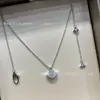 Novo Produto Baojia V Gold Versão de Luxo Grande Saia em Forma de Leque Cheia de Diamantes Colar Banhado a Ouro Rosa 18K Pingente de Luxo Cheio de Diamantes