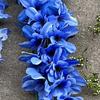 Viento oceánico azul flores de simulación para boda al por mayor azul y blanco escenario de auditorio de boda camino principal decoración suave para fotografía flores falsas