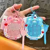 Urso Alivia Estresse Bola de Aço Magnética Quadro de Desenho Chaveiro Pingente de Mochila Desenho Animado Bolsa de Casal Pequeno Presente Fresco e Doce