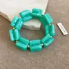 Pulseira Geométrica Marmorizada de Resina Azul Transfronteiriça Europeia e Americana Pulseira de Toque de Nicho de Alta Qualidade Joia de Mão Versátil e da Moda para Mulheres