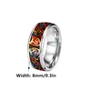 Anillo de acero inoxidable estilo grafiti artístico transfronterizo con máscara impresa, anillo de banda ancha lisa con diseños de caras felices y tristes, sensación vintage