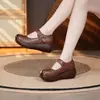 Nuevos Mocasines Casuales de Plataforma Retro para Mujer Primavera/Verano 2026, Punta Redonda, Boca Baja, Zapatos Mary Jane Versátiles