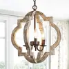 Lámpara Colgante de Madera Vintage Estilo Country Americano para Sala de Estar, Comedor, Dormitorio y Casa de Huéspedes, con un Aspecto Retro Desgastado