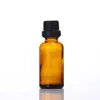 Botella sellada grande de color marrón personalizada para aceites esenciales, botella de vidrio dispensadora de sérum cosmético, botella de líquido portátil a prueba de luz