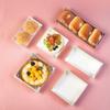 Caja Sándwich Rollo Suizo Dim Sum Caja de Embalaje Hoja Carne Lino Bebé Bei Xue Mei Niang Rollo de Pastel Caja PET