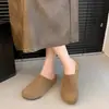 Zapatos estilo Birkenstock para mujer, gruesos, con suela gruesa y forro de polar, colección otoño/invierno 2026, calzado para exteriores, slip-on de punta cerrada, que aumentan la altura, pantuflas de algodón esponjosas