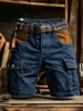 Shorts Masculino de Algodão 100% Venda Quente Transfronteiriça Amazon Estilo Punk Patchwork Casual Outdoor Roupa de Trabalho Americana Multi-Bolsos