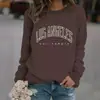 Moletom Redondo com Estampa de Letras Bf High Street Europeu e Americano para Mulheres Outono e Inverno Novo Estilo Preguiçoso Design Solto Tops de Estudante