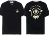 Camiseta Unissex de Manga Curta Verão Casa Masculina Transfronteiriça Casablanca Azul Quadrado Gradiente Estampa de Logo com Letras