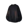 Sudadera con cuello redondo estilo hip-hop europeo y americano 2026 para hombre, prenda básica versátil casual de corte holgado de moda para pareja, negra