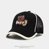 Gorra de Sol con Visera de Oso Feliz de Dibujos Animados para Niños Venta al por Mayor Estilo Coreano Gorra de Media Malla para Bebé Estilo Primavera y Verano Gorra de Béisbol para 1-3 Años