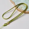 Cordón de Colgante Ajustable con Cuentas Cuadradas Cadena para Collar para Hombres y Mujeres, Cordón de Cadena para Suéter con Colgante de Cabeza de Buda Dorado