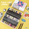 Set de Marcadores Acrílicos de Doble Punta y Doble Color Suave, Apilables y Lavables, Adecuado para Graffiti Dibujado a Mano por Niños y Journaling Colorido