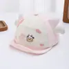 Chapéu de sol com estampa de vaca de desenho animado coreano e boné tipo bico de pato, chapéu de sol de aba macia para primavera e outono, boné tipo bico de pato, chapéu de proteção solar
