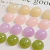 16mm versão coreana de vinheta versátil cor de geléia redonda resina meia pílula brincos diy brincos femininos acessórios para chapéu material