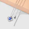 Explosões Transfronteiriças Moda y2k Retrô Alto Valor de Cor Corrente Prateada Cristal de Imitação Strass Pingente de Coração Colar