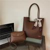 Bolsa de Trabalho Vintage de Alta Qualidade Feminina 2024 Nova Moda Cor Contrastante Grande Capacidade Bolsa de Ombro Tote Estudante