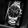 Nuevo conjunto de pulseras de moda con personalidad informal para hombre, reloj de cuarzo con correa de acero, directo de fábrica