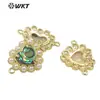 WT-PC007 pingente conector de superfície ondulada de cor brilhante requintado, pequeno, para brincos, colares, joias DIY para mulheres