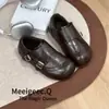 Mocassins Retro de Couro Genuíno para Mulheres Outono e Inverno 2025 Sapatos de Algodão com Forro de Lã Estilo Britânico Leves Solado Macio Sapatos Boken
