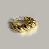 Anillo retorcido de estilo europeo y americano para mujer, moda, simple, creativo, diseño exquisito, joyería geométrica de personalidad, una generación de cabello