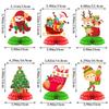 Juego de 6 calcetines navideños con diseño de dibujos animados de muñeco de nieve y panal para fiestas navideñas.