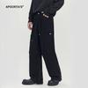 Calça Cargo Paratrooper Crane Masculina APO Outono e Inverno Toque de Luxo Pli Bonita Solta Reta Casual Calça de Veludo Cotelê