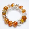Despertar do VinhoPulseira de Citrino Amarelo de Cristal Natural para Mulheres, Moda Casual VersátilPulseira de Quartzo Rutilado Dourado Atacado