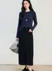 26 Moda Femenina Nueva de Primavera Camiseta Básica Simple de Seda y Lino, Top Casual Ligeramente Fresco de Lino y Lyocell de Manga Larga, Amigable con la Piel