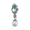 Aretes de Aleación de Titanio F136 con Colgantes de Perla e Incrustaciones de Circonita 5A, Tornillo Interno, Aretes para Cartílago y Colgantes para Oreja, Joyería para Piercings de Titanio G23