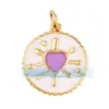 M18 L26 K07 Accesorios para joyería DIY colgante de cobre puro colgante pequeño luna triángulo corazón de melocotón redondo marca