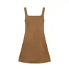 Comércio Exterior Europeu e Americano Primavera Nova Roupa Feminina, Vestido Curto Elegante e Simples de Alcinha Sem Mangas para o Dia a Dia