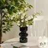 Decoración de jarrón de vidrio vintage, alto valor estético, adecuado para la sala de estar, estilo ins, nicho, para flores frescas, tulipanes cultivados en agua, lirios, rosas