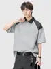 Camisa Polo Patchwork con Cuello Anyang para Hombre 2026 Verano Nueva Versátil Casual Juvenil Manga Corta Tendencia Marca Superior