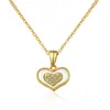 Colgante de Oro Real Vintage Collar de Acero de Titanio Estilo Melad 2025 Avanzado Nuevo Corazón Manchado de Aceite para Mujer Collar Versátil