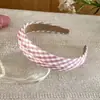 Diadema con Diseño de Corona Alta para Hacer que el Rostro Parezca Más Pequeño, Lujo Ligero, Antideslizante, Tejido, Patrón de Cuadros y Lunares, Sensación de Alta Gama para Adultos y Mujeres Jóvenes