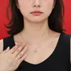 Nuevo Collar de Moda Casual con Zirconia Microincrustada de Estrella y Luna Mitológica, Sensación de Lujo Ligero y Gama Alta, Joyería de Cadena para Clavícula de Luna para Mujer
