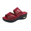 Sandalias y pantuflas de boca de pez con cuña de talla grande de comercio exterior para mujer, nuevo atuendo de verano, sandalias y pantuflas de playa con lentejuelas y plataforma de fondo grueso