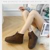 Botas de Neve Estudante Estilo Coreano de Inverno Botas Curtas Femininas Cano Curto Botas Quentes com Cadarço Sapatos Femininos Salto Baixo Modernas Martin Botas de Algodão