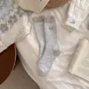 Meias de Lã com Forro de Fleece para Mulheres, Estilo Novo 2026 Color Block, Bordado de Ovo com Letras, Meias Grossas Quentes para Casa, Meias Largas