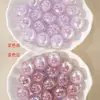 Floco de Neve 3D de Alta Transparência que Muda de Cor + Brilha no Escuro Contas Redondas com Furo Passante 16mm Acessórios para Pulseira Chaveiro Joias DIY