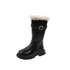 Botas de Moda Otoño/Invierno para Mujer 2026 Nuevo Estilo Versátiles Botas Altas Suela Gruesa Botas de Nieve Cálidas con Forro de Terciopelo Botas Altas