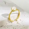 Joia Exquisita de Moda Japonesa e Coreana Personalidade Luxo Leve Galvanizada a Ouro Real Pedra Colorida Artificial Anel Aberto de Cristal