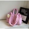 Bolso Cubo Casual de Gran Capacidad Coreano 2026 Nuevo Elegante Nicho Bolsa Nube Bolso de Mano de Tela Bolso de Hombro Cruzado
