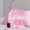 Envío directo transfronterizo Temu Etiquetado al por mayor en stock Satén de seda simulada Funda de almohada Núcleo de almohada sedoso refrescante Funda de almohada Ropa de cama