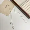 Collar Largo Casual de Perlas con Borla en Forma de Corazón Deslizante Cadena para Clavícula de Mujer Lujo Accesible de Gama Alta Accesorios de Cadena para Suéter de Otoño e Invierno