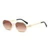 Mu Moda Europea y Americana Nuevas Gafas de Sol Metal Medio Marco Miaojia Gafas de Sol de Gama Alta Duqiao Gafas de Sol de Exportación para Hombres