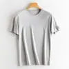[Procesamiento Personalizado] Camiseta para Hombre Hecha de Seda de Morera, Camiseta Sencilla de Manga Corta Ajustada Holgada, Top Transpirable de Color Sólido para Hombre